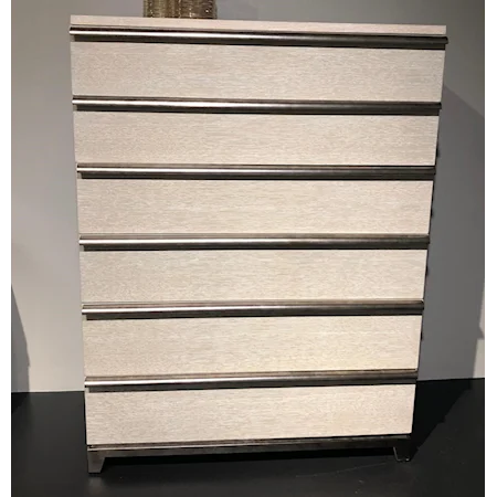 Contemporary Drawer Chest with Steel Bar Hardware
